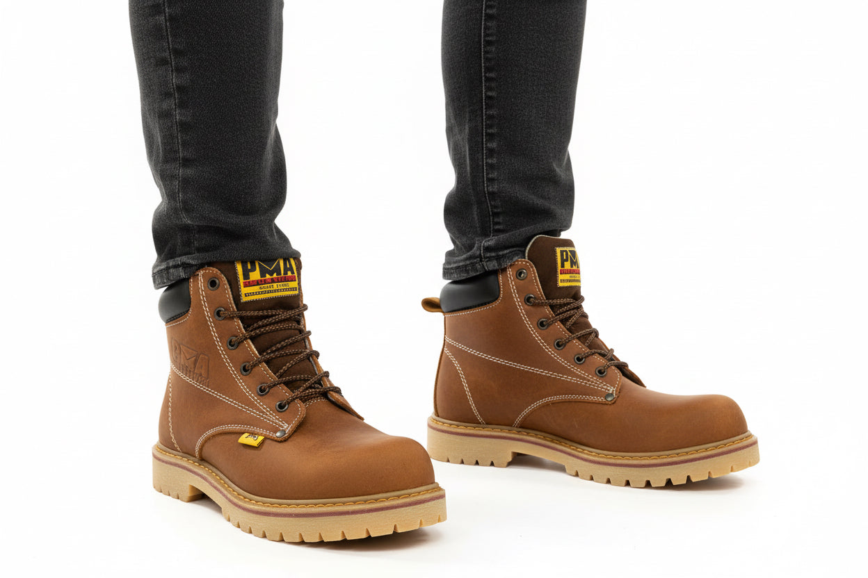 Bota Crazy/Oro con Casco de Acero