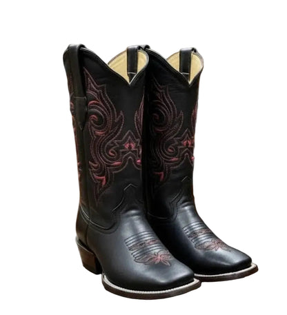 Bota Bulldog con Aplicaciones Rojas